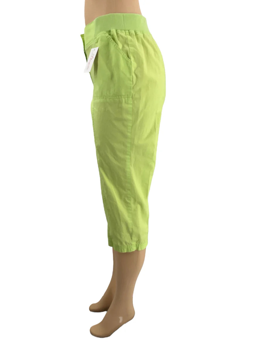 Chico's Lime Green Solid Pre-Owned Ladies Capri Pants - Size 6