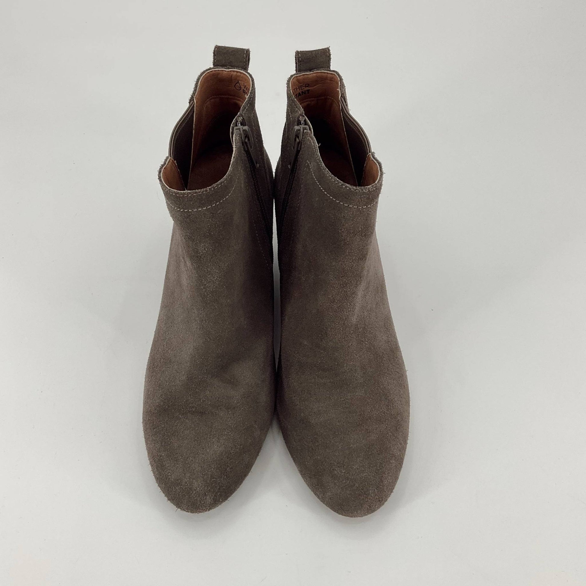 Vionic Taupe Suede Pre-Owned Ladies Booties - Size 8.5 - Margaret’s Fine Consignment