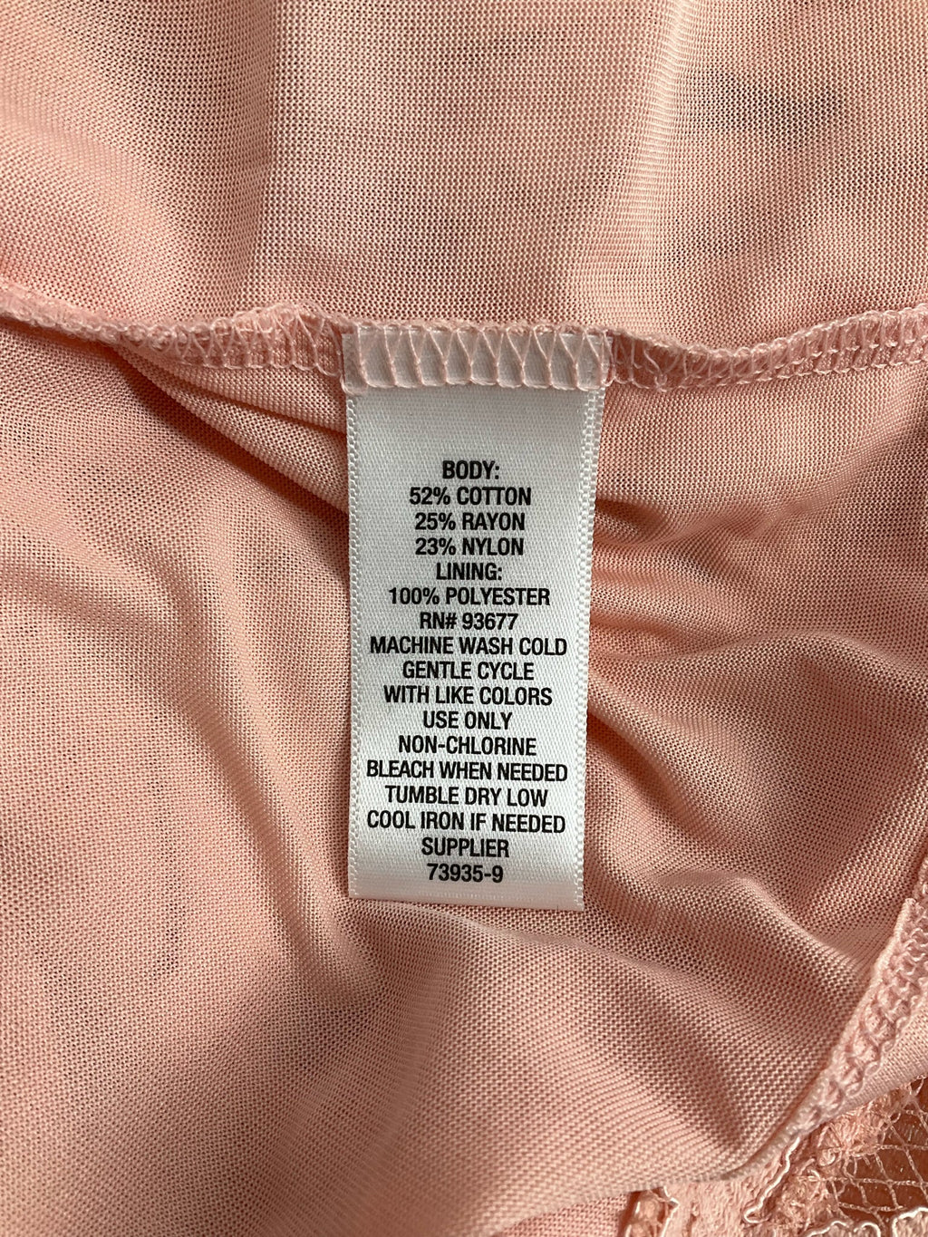 Liz Claiborne Peach Lace Pre-Owned Ladies Casual Top - Size 0X