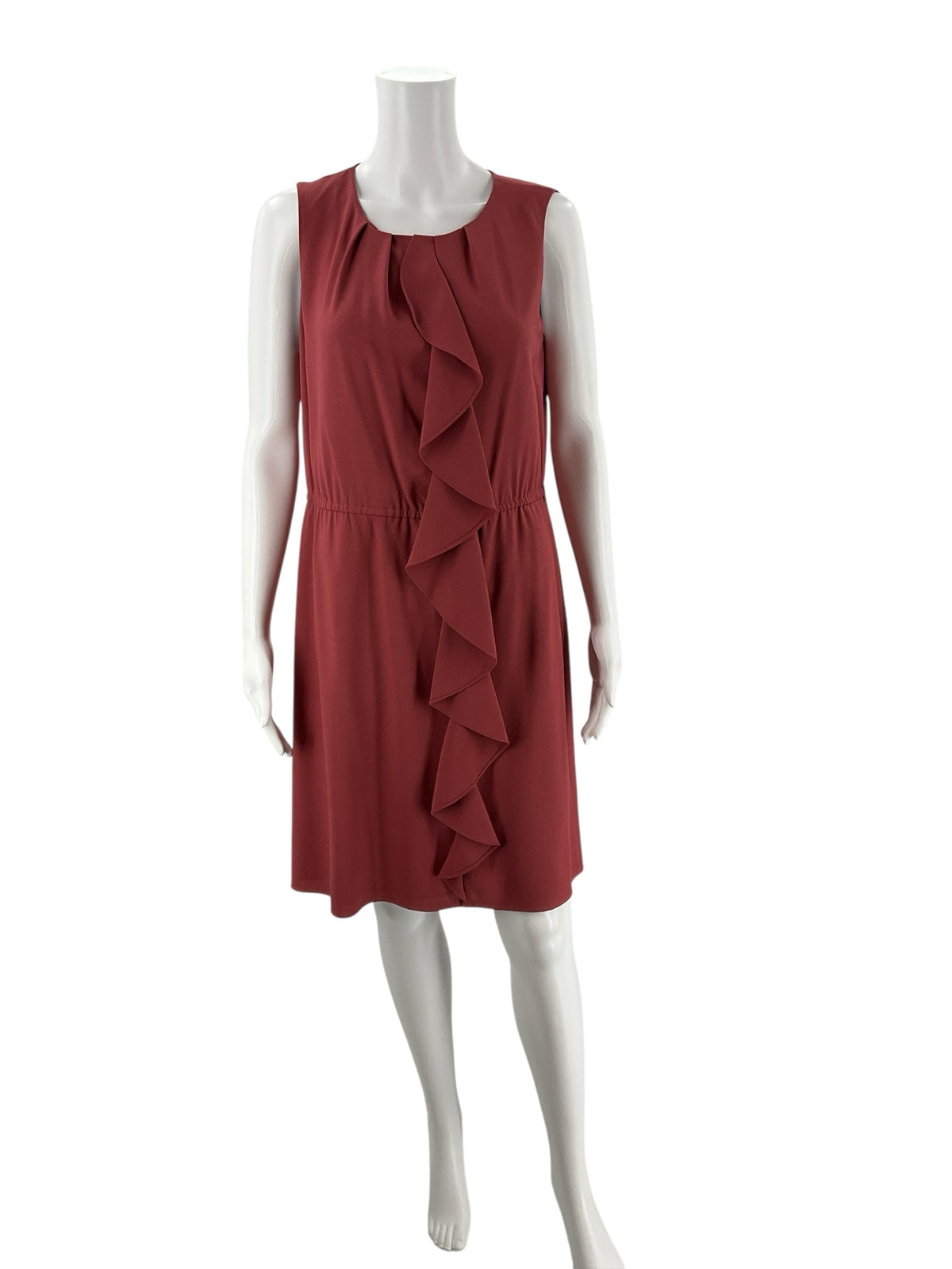 Tahari Mauve Ruffle Pre-Owned Ladies Dress - Size 8