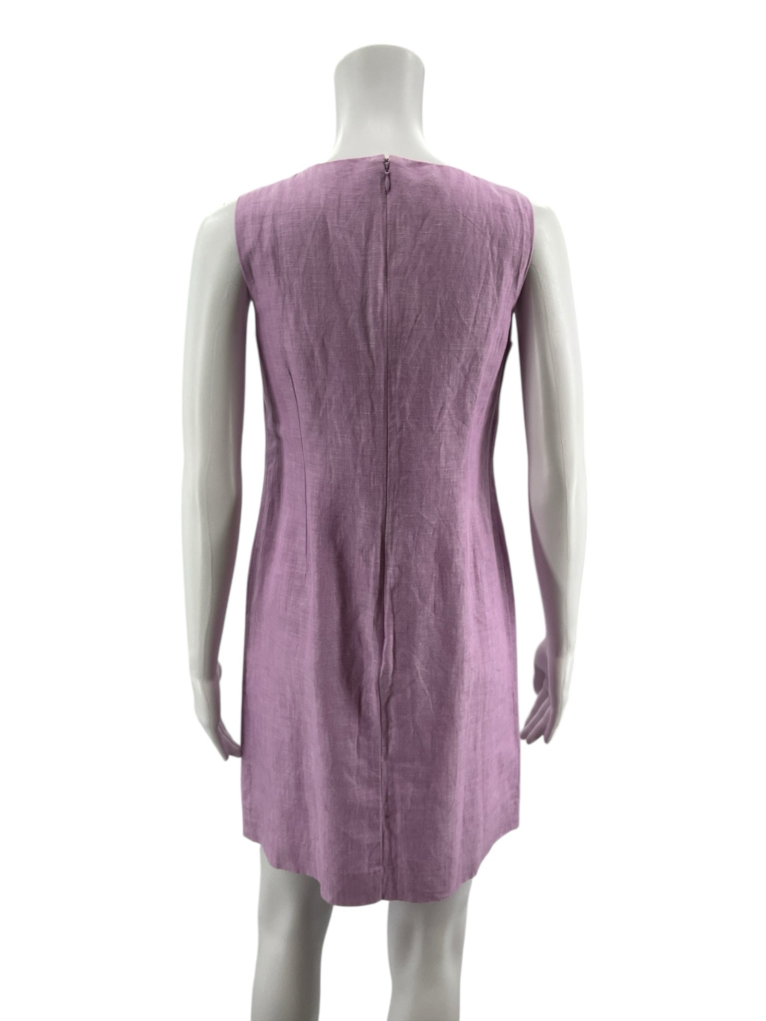 Talbots Lavender/White Embroidered Pre-Owned Ladies New With Tags Dress - Size 2 Petite