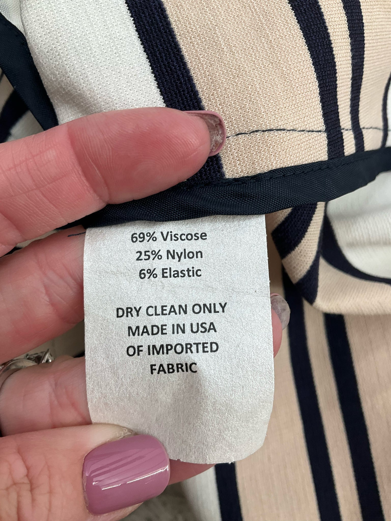 Sara Campbell Tan/Cream Stripe Pre-Owned Ladies Jacket - Size XL