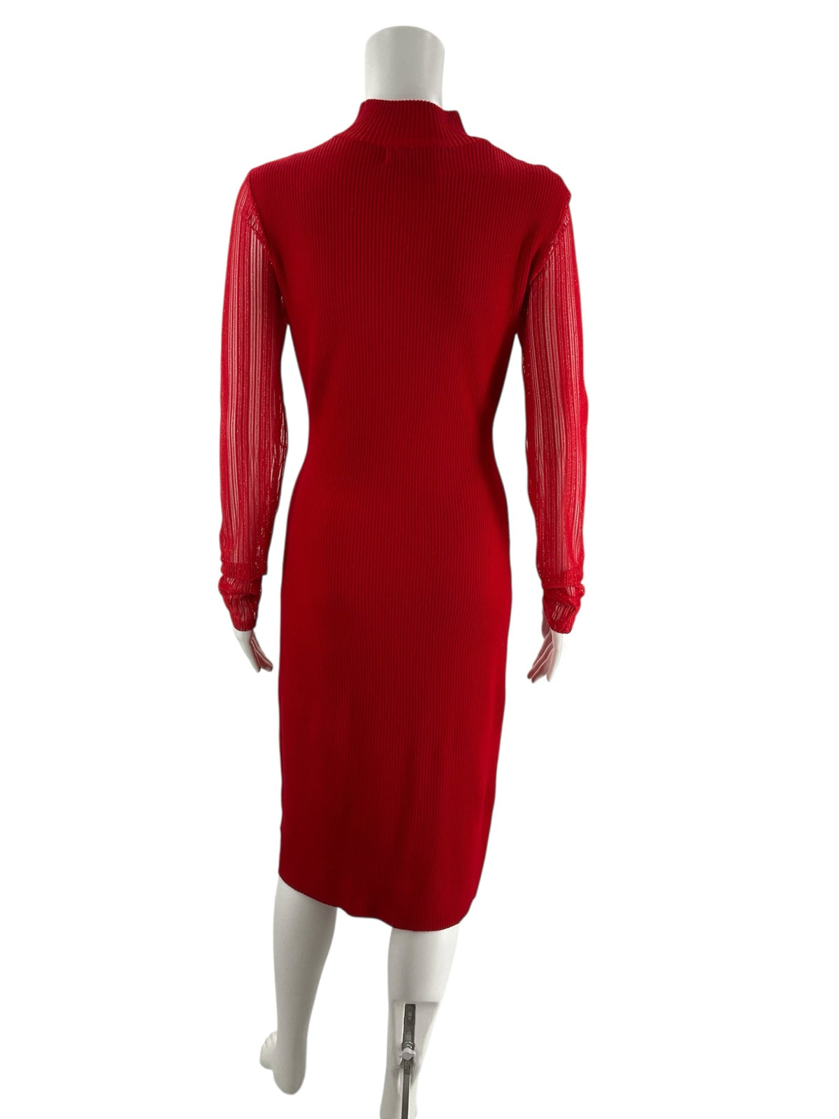 Almost Famous Red Ribbed Pre-Owned Ladeis Dress - Size Large