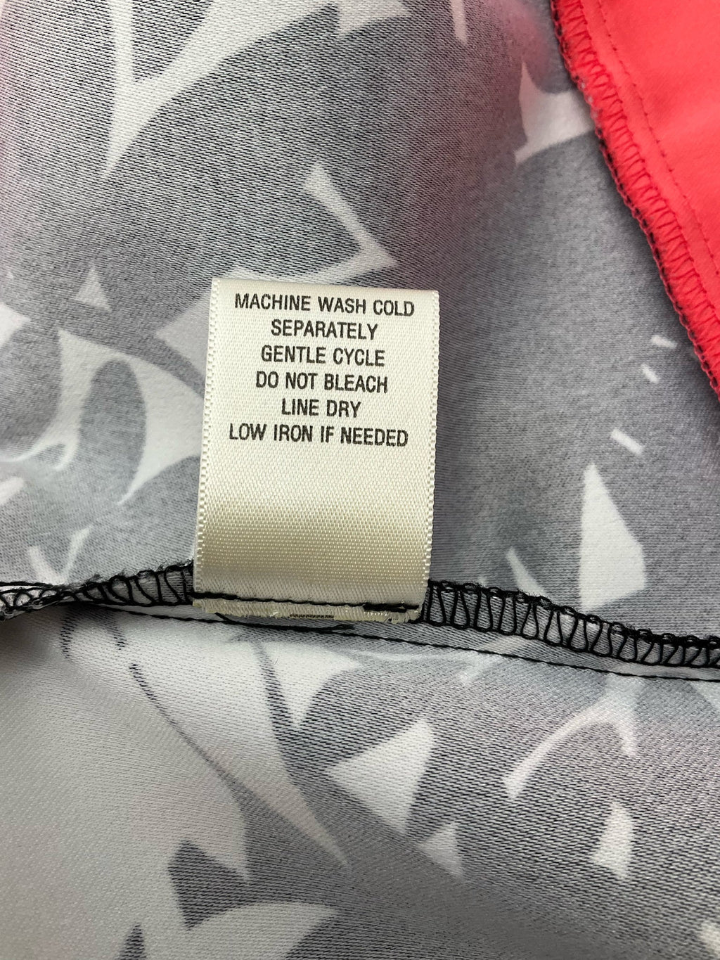 Soho White/Black/Coral Floral Pre-Owned Ladies Dress - Size Large Petite