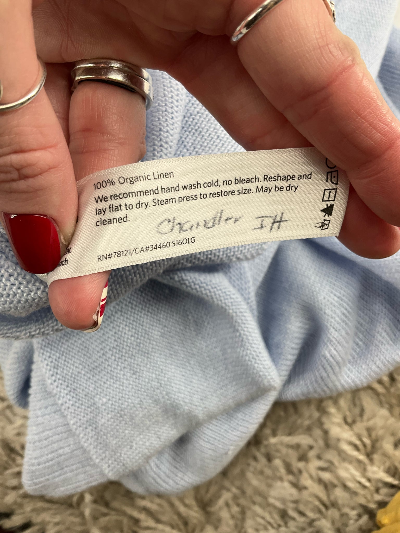 Eileen Fisher - Baby Blue Solid Pre-Owned Ladies Casual Top - Size XXS