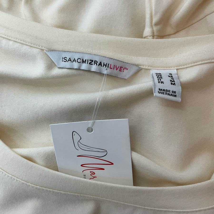 Issac Mizrahi Cream Solid Pre-Owned Ladies Top - Size Small