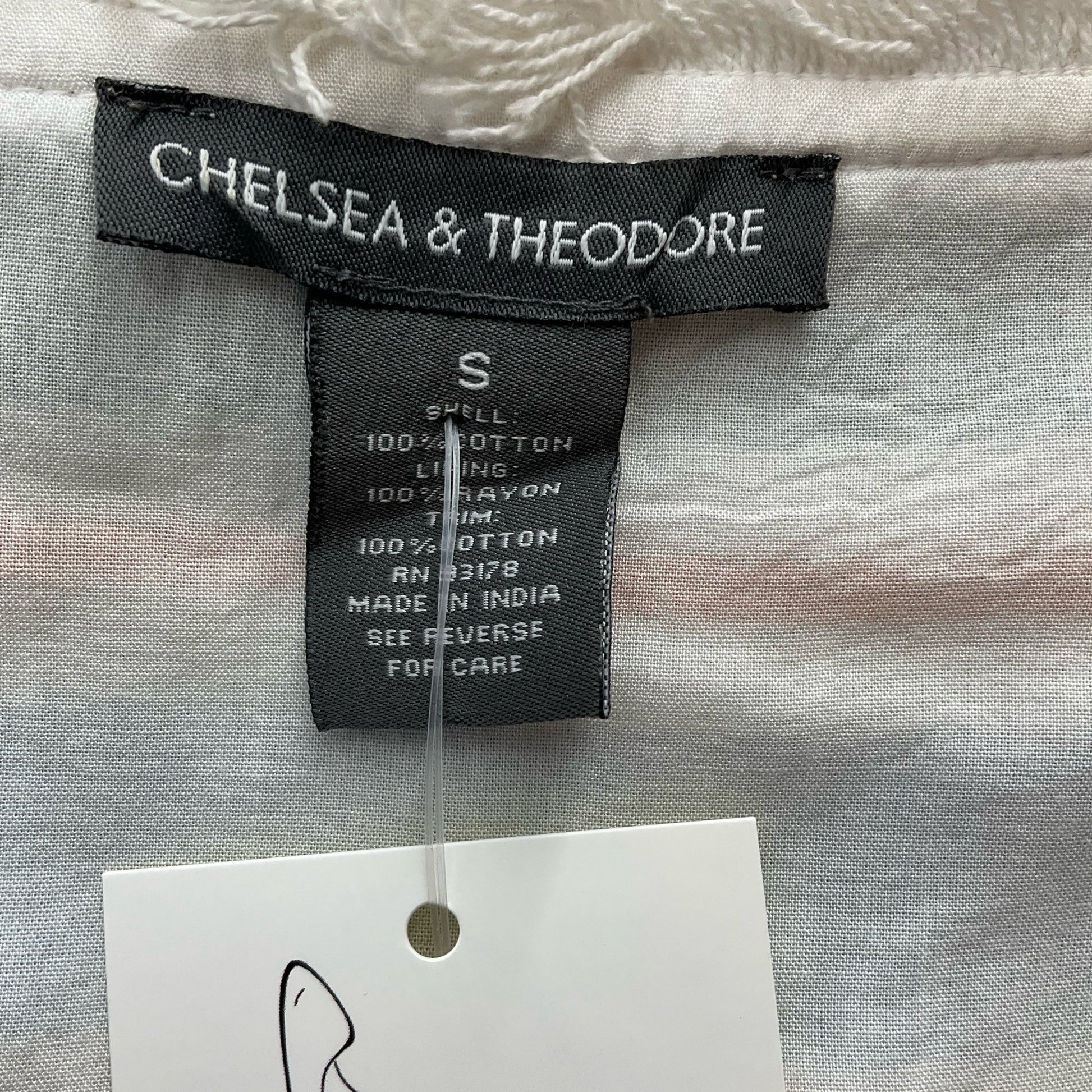 Chelsea & Theodore White/Blue/Orange Stripe Ladies Pre-Owned Dress - Size Small - Margaret’s Fine Consignment