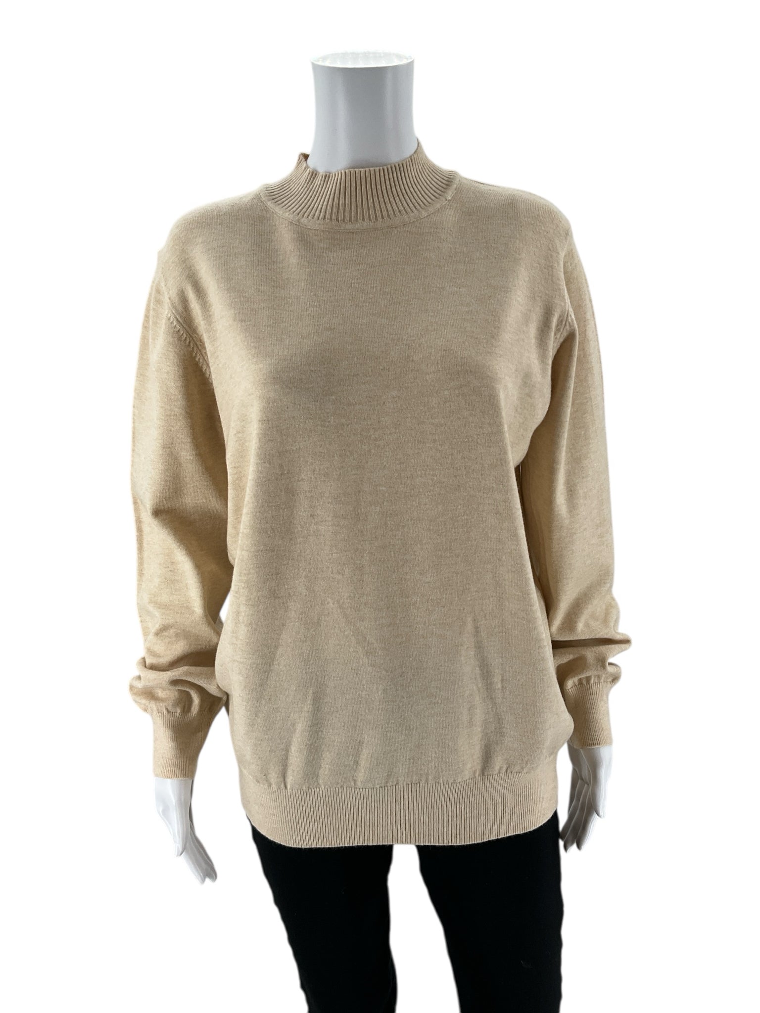 No Brand - Oatmeal Solid Pre-Owned Ladies Casual Top - Size XL