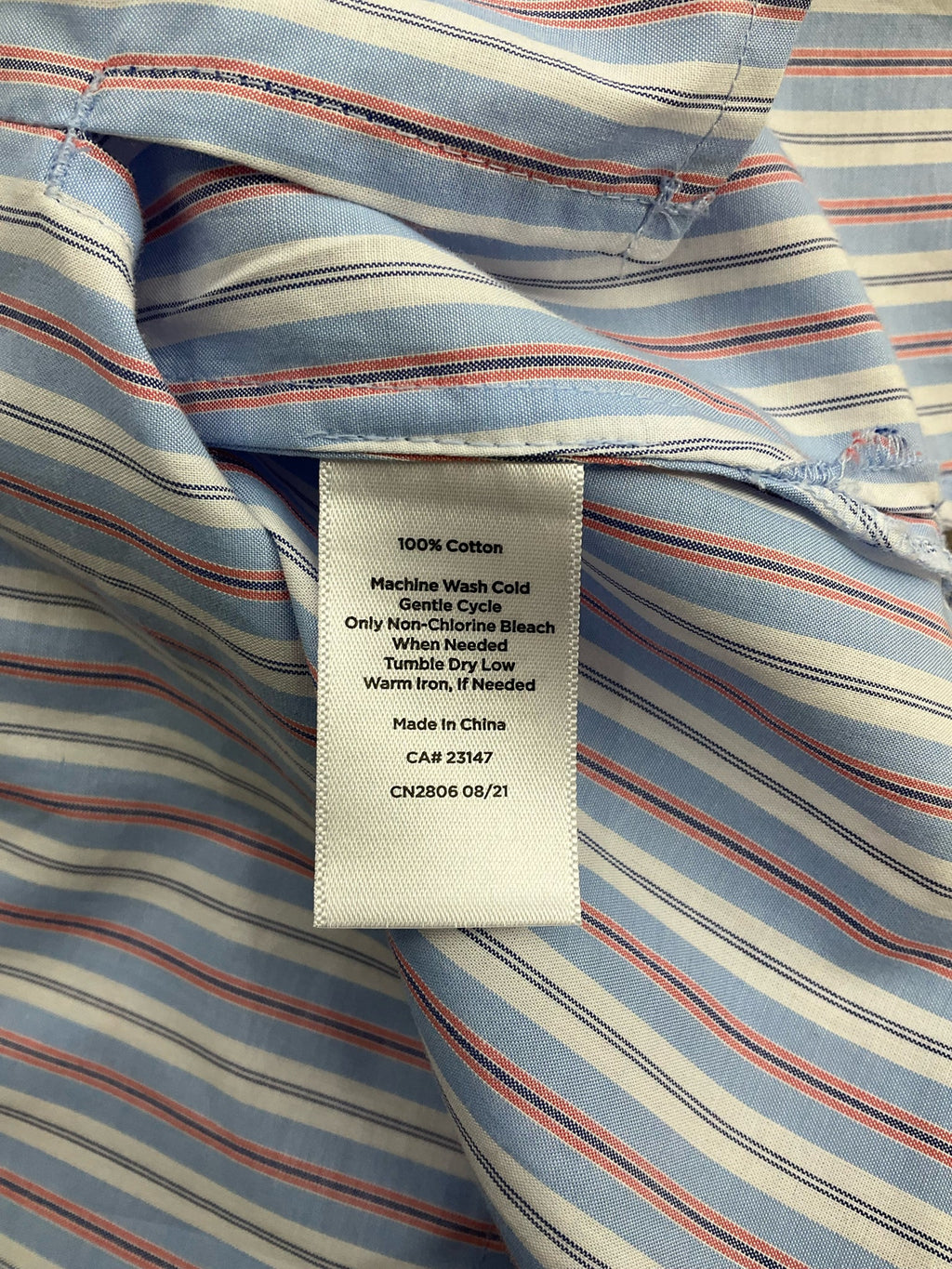 Talbots White/Blue/Red Stripe Pre-Owned Ladies Top - Size Small Petite