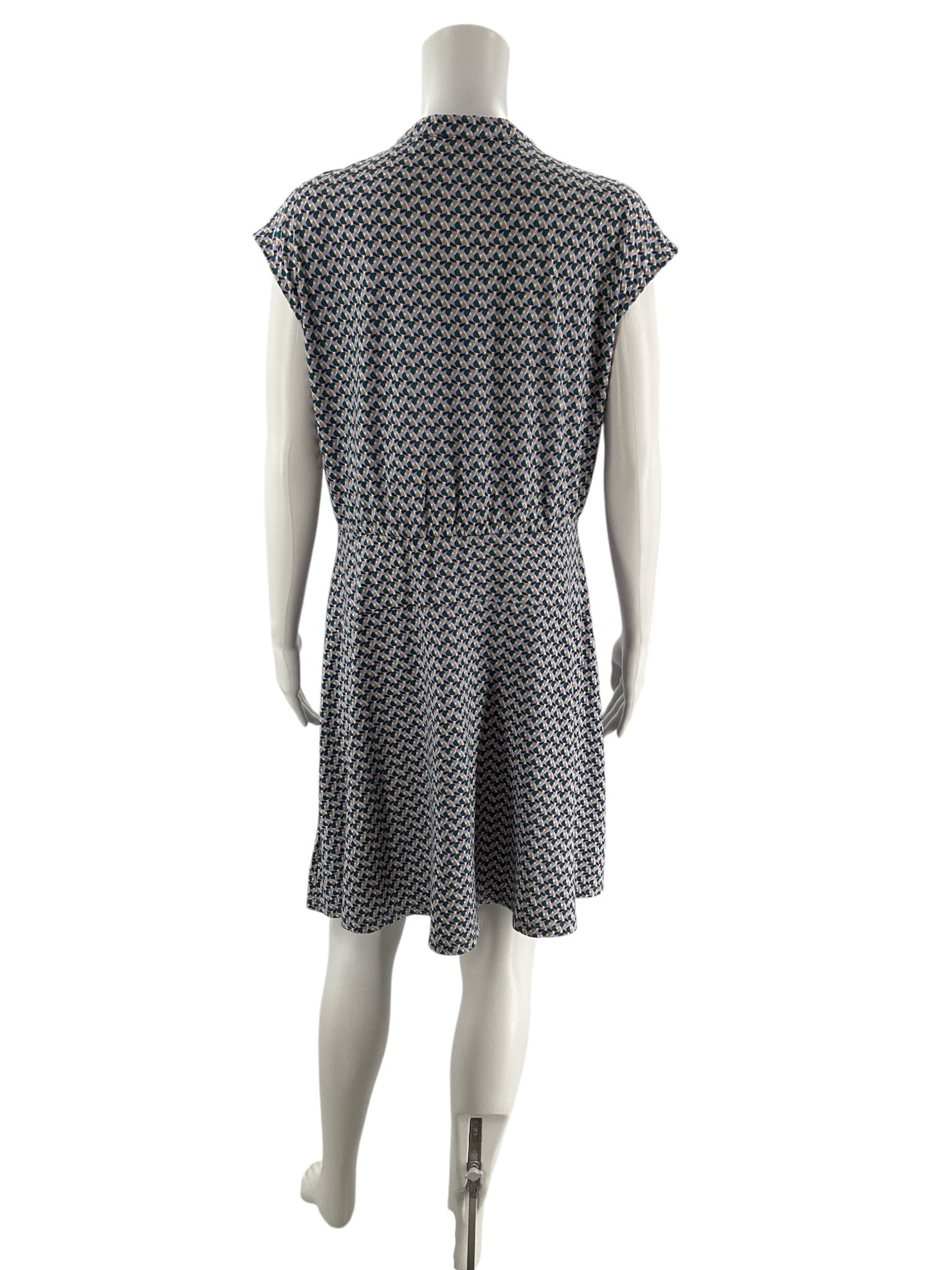 Boden Blue/Green/Tan Print Pre-Owned Ladies Dress - Size 10R