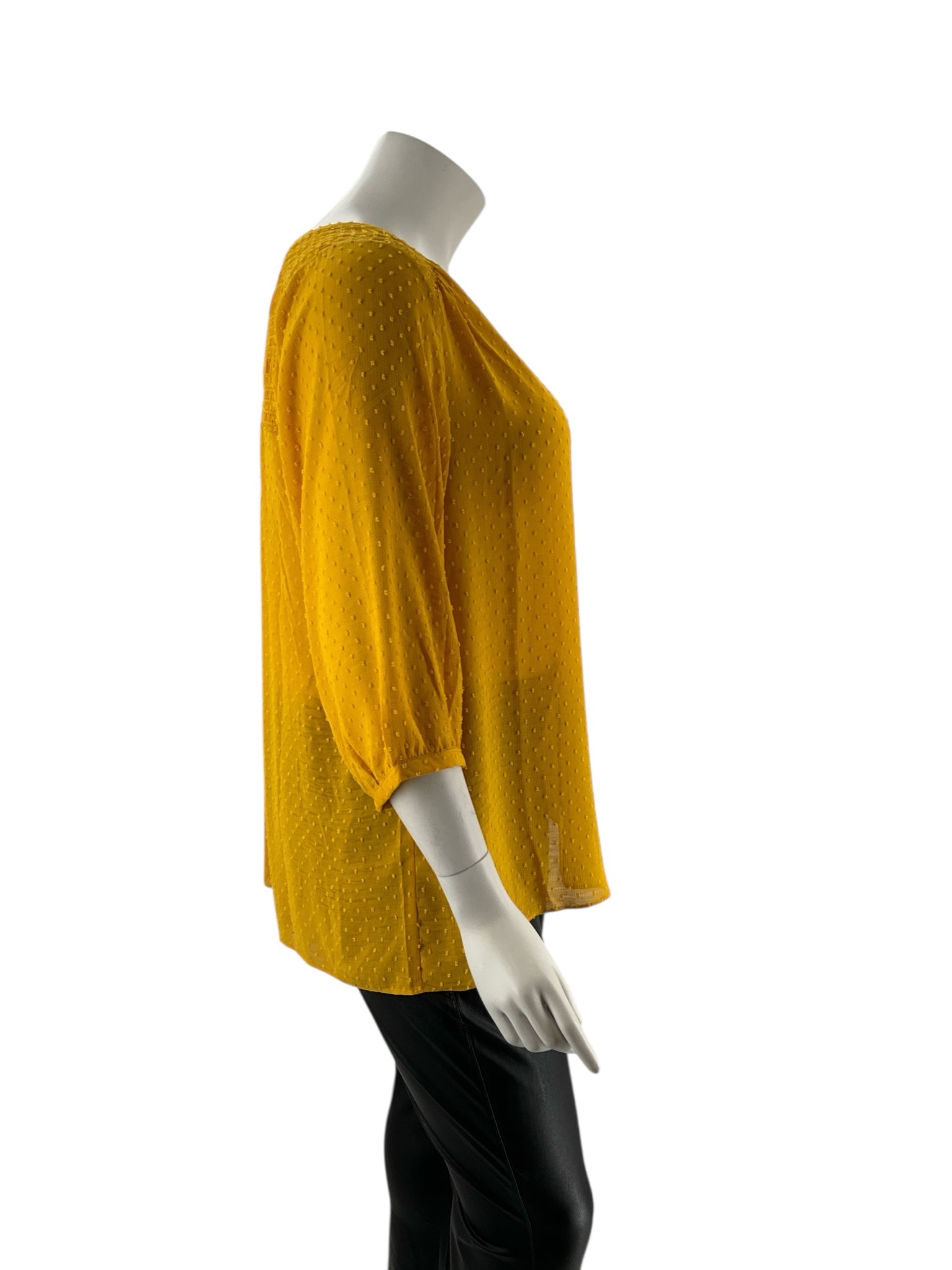 Rose & Olive Mustard Dots Pre-Owned Ladies New With Tags Top -  Size 1X