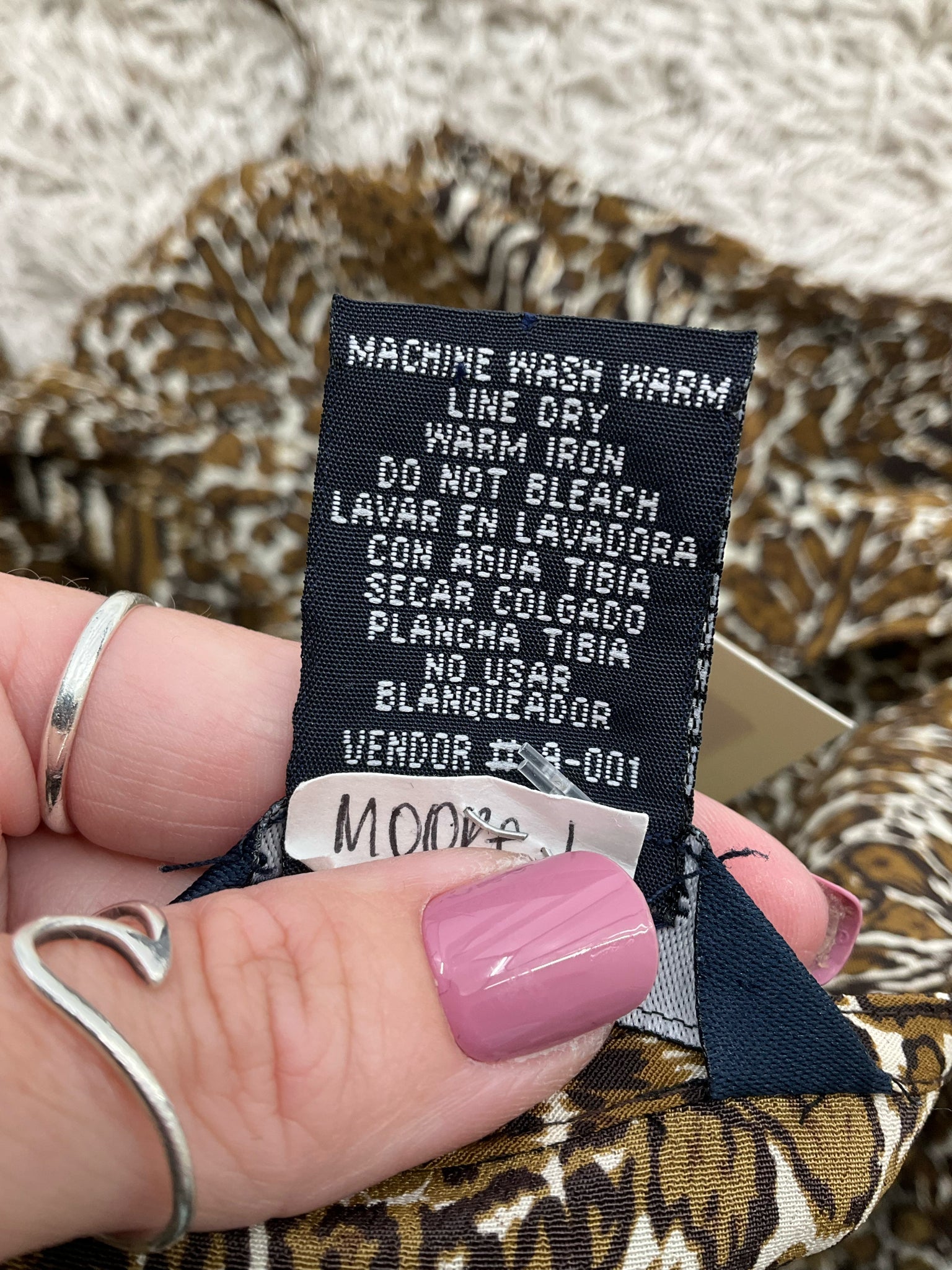 MPH Collection Brown Animal Pre-Owned Ladies Dress - Size Large