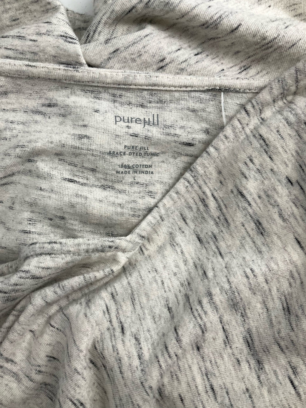 Pure Jill - Cream/Black Heathered Pre-Owned Ladies Casual Top - Size L