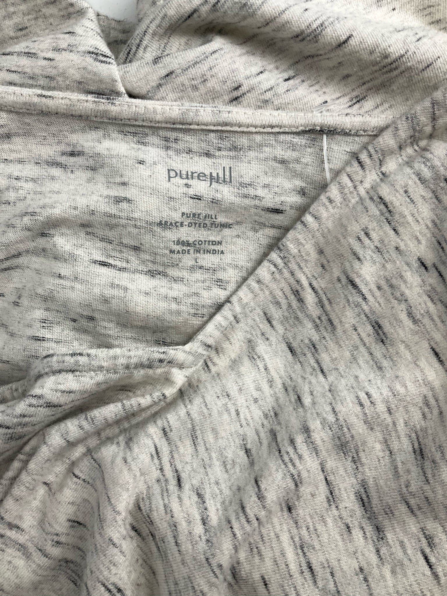 Pure Jill - Cream/Black Heathered Pre-Owned Ladies Casual Top - Size L