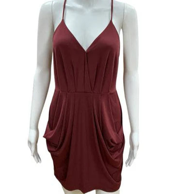 BCBG Maroon Solid Pre-Owned Ladies Dress - Size Small